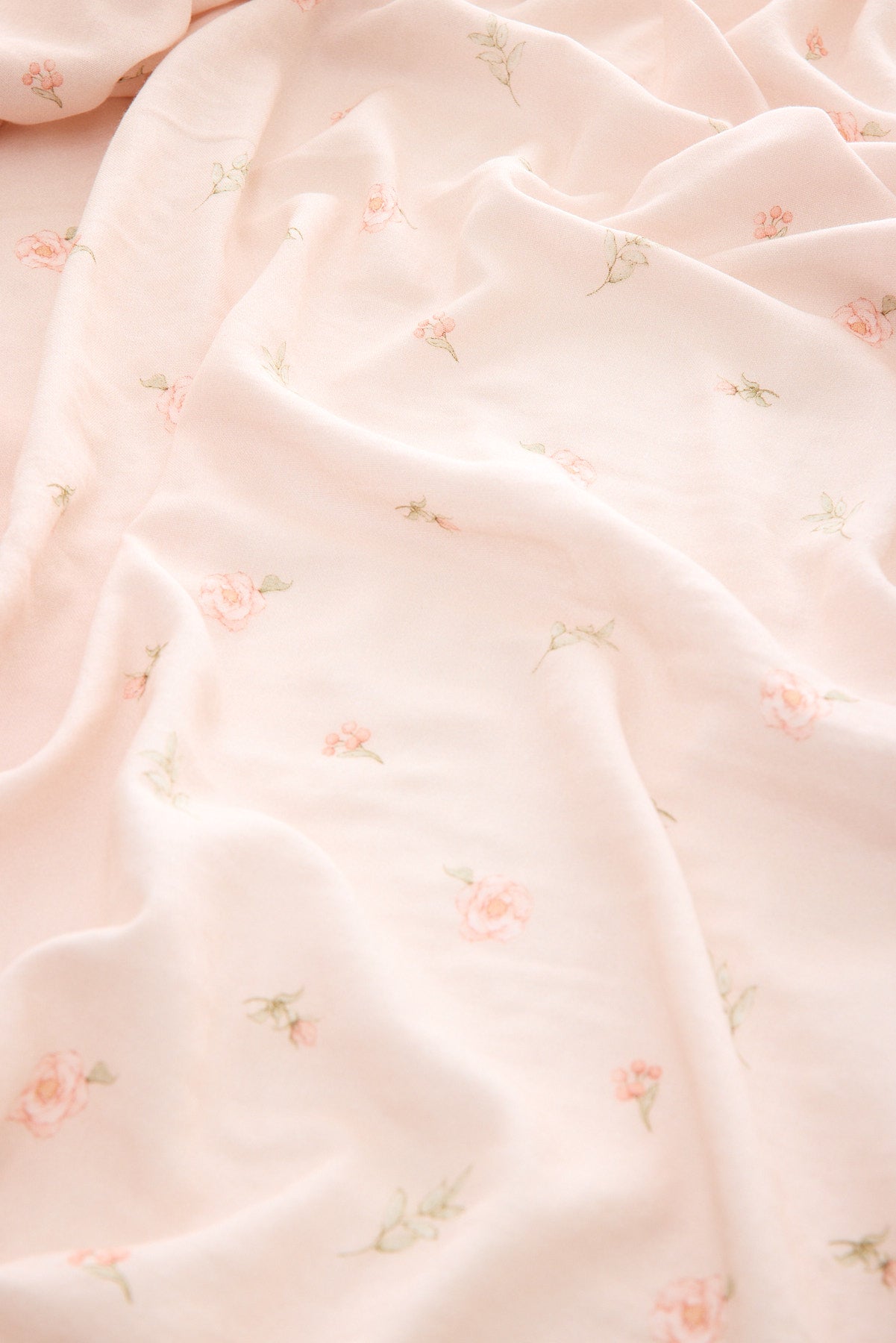 2 Kat Dijital Çiçek Baskı Müslin Pudra - 120*120 cm