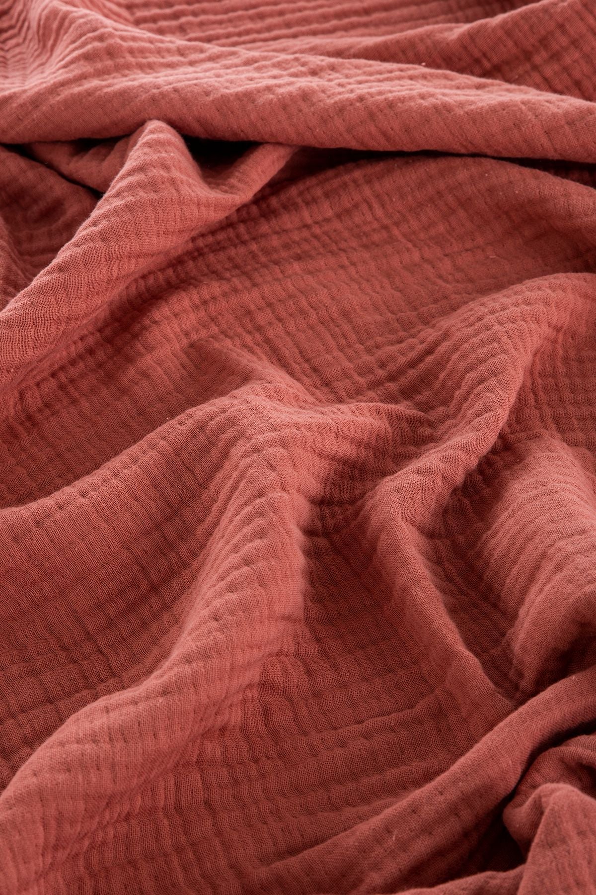 4 Kat Müslin Battaniye Çoban Dikiş 120x120cm - Kiremit