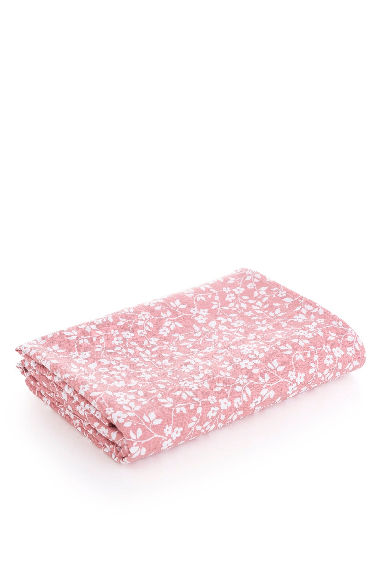 Muslin Wrap Violet Pattern - Dusty Rose 120x120 cm + 4 Burp Cloths