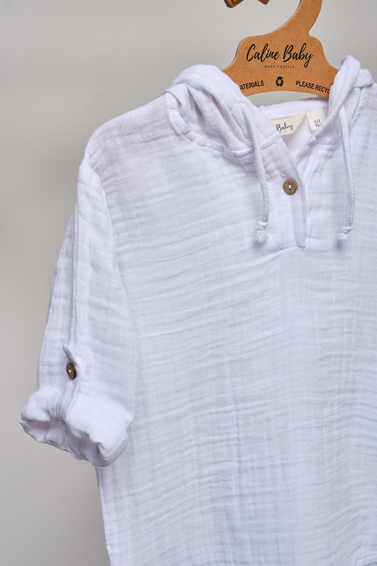 Double Gauze Unisex Baby Shirt - White