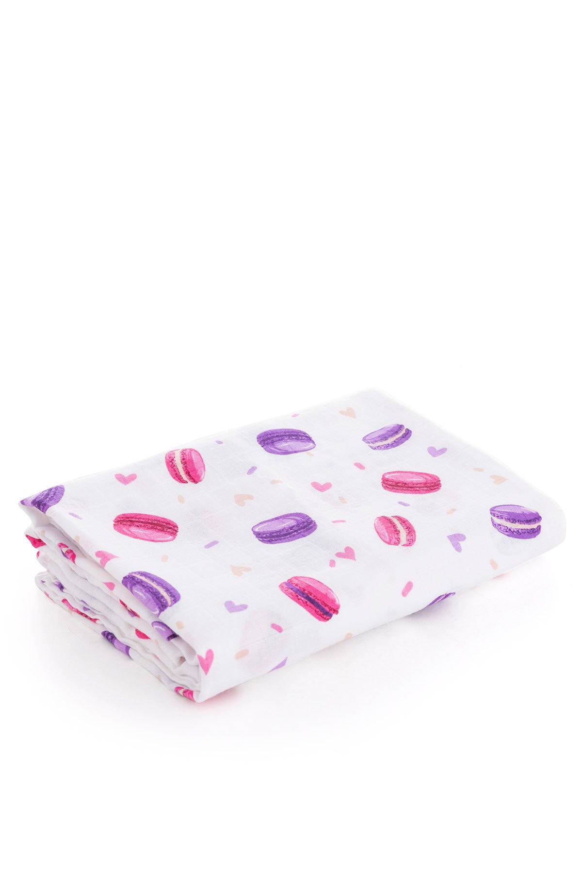 Muslin Cloth Cover Macaron Pattern - Purple 120x120 cm + 4 Pcs Burp Cloth