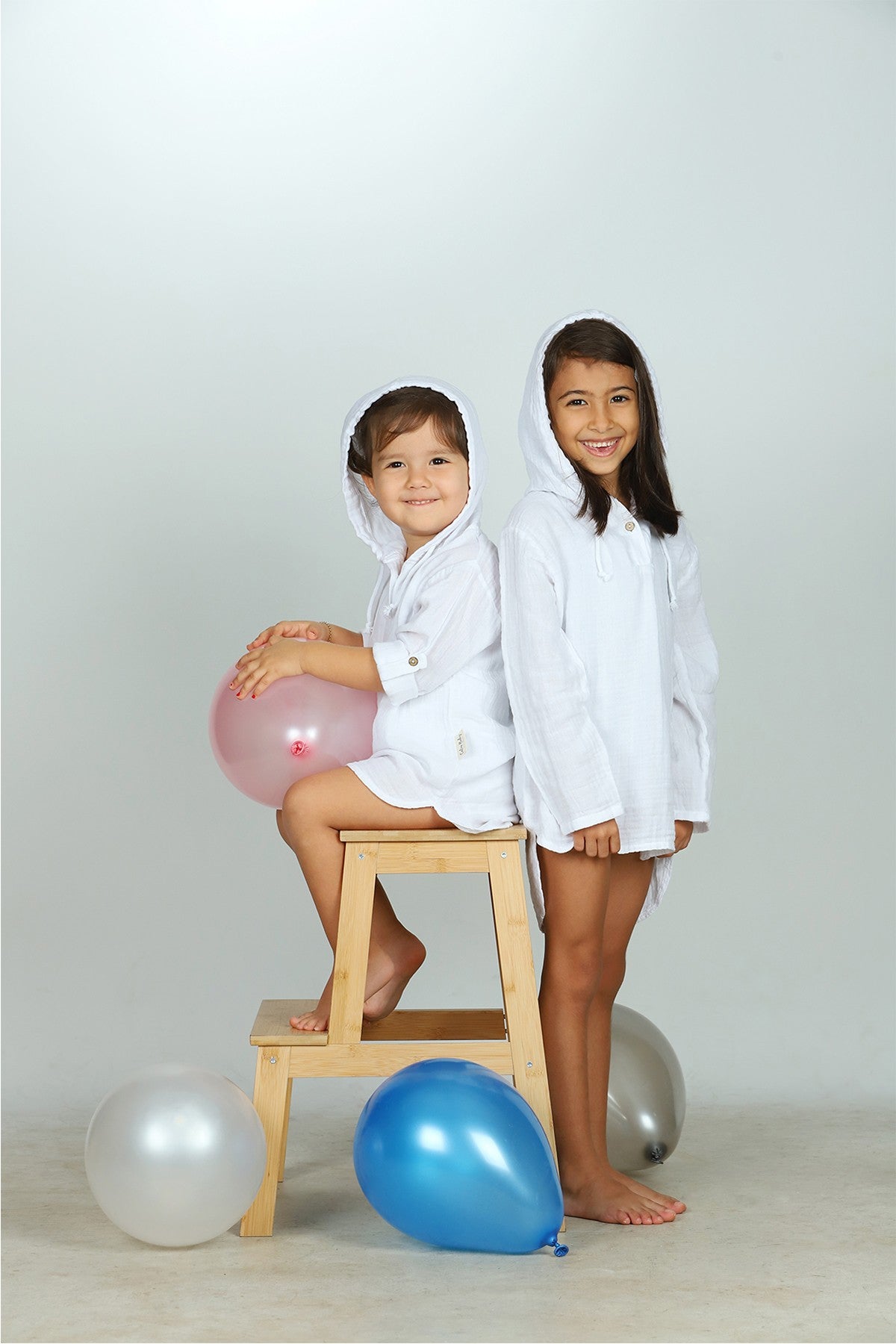 2 Kat Müslin Unisex Bebek Gömleği - Beyaz