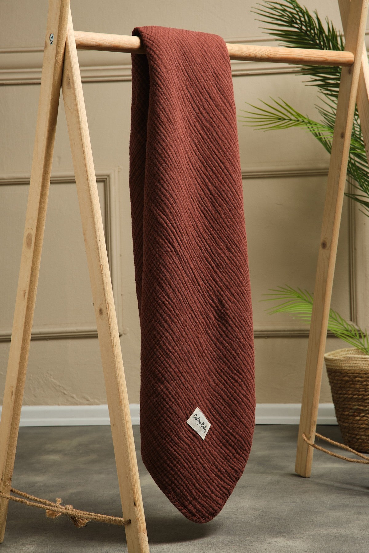 4-Layer Muslin Blanket 120x120cm - Coffee