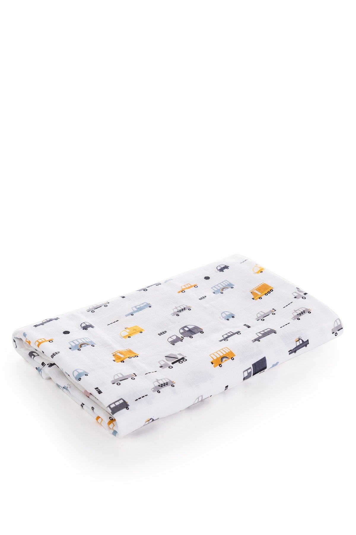 Muslin Cloth Blanket Car Pattern - Grey 120x120 cm + 4 Pcs Burp Cloths