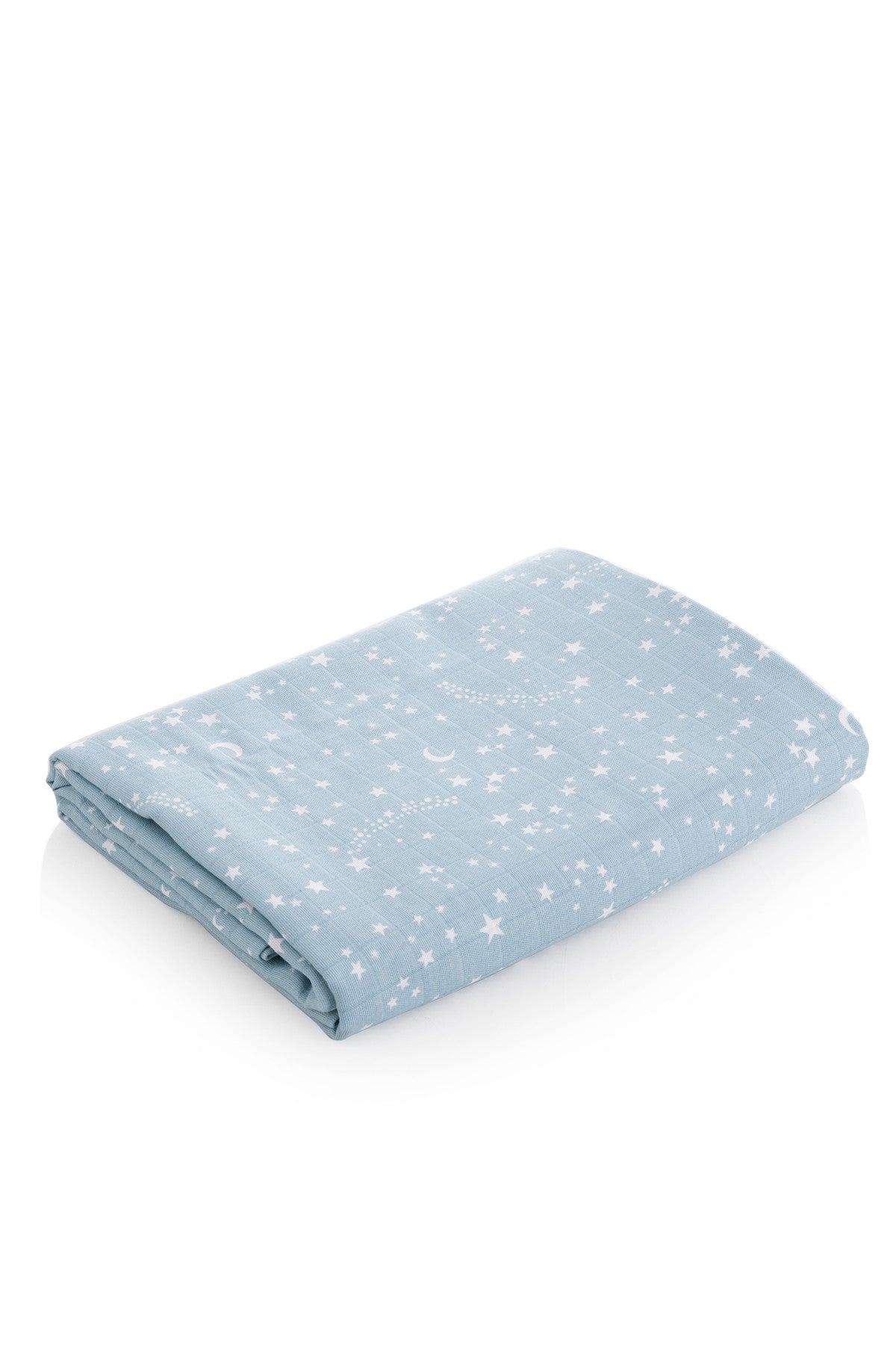 Muslin Fabric Cover Star Pattern - Blue 120x120 cm + 4 Burp Cloths
