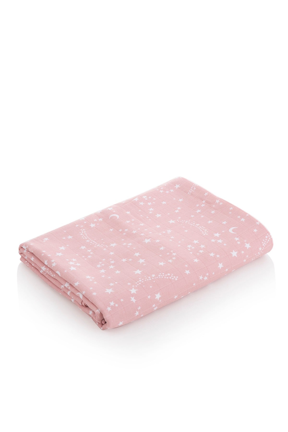Muslin Cloth Blanket Star Pattern - Pink 120x120 cm + 4 Burp Cloths