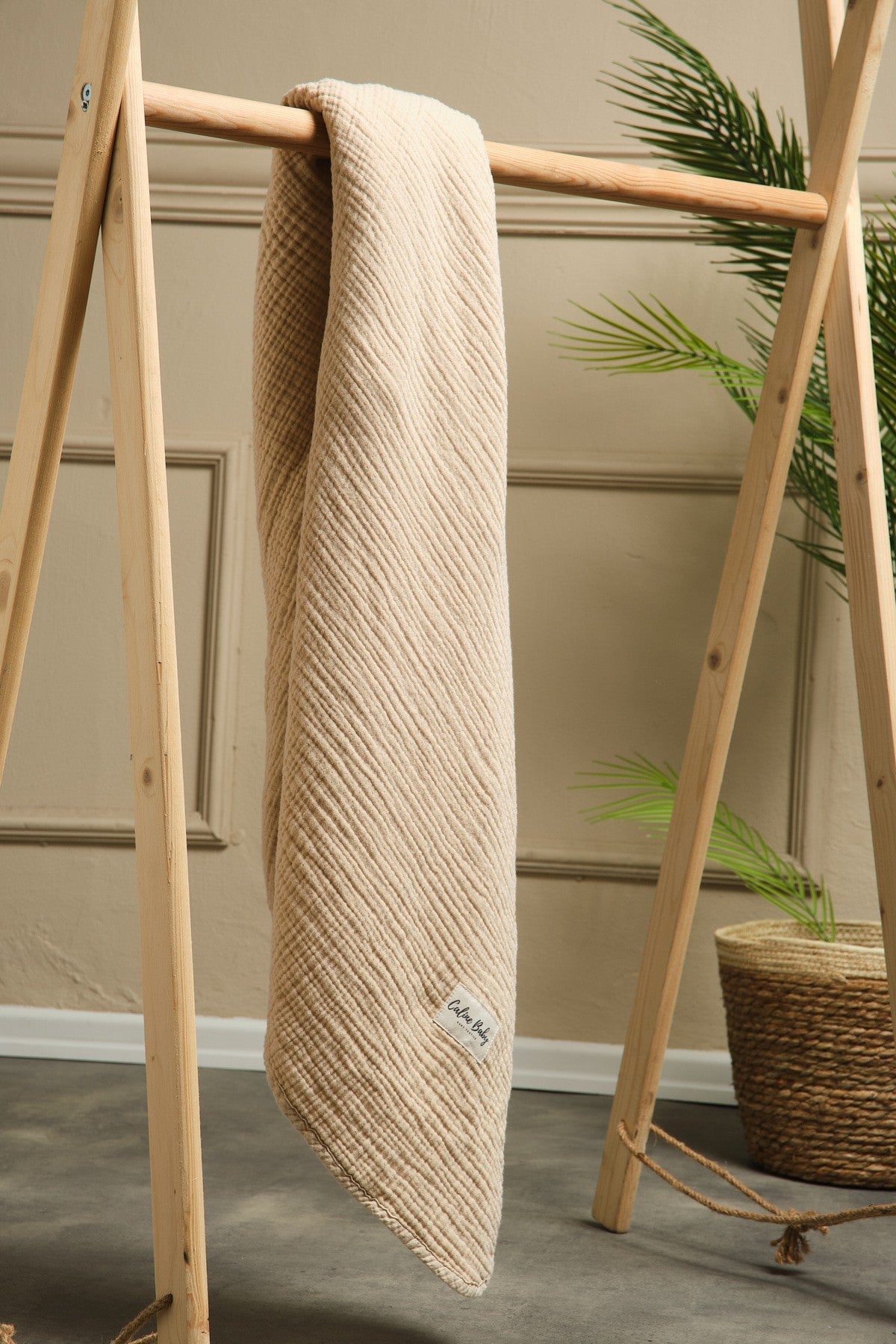 4 Kat Müslin Battaniye 120x120cm - Bej