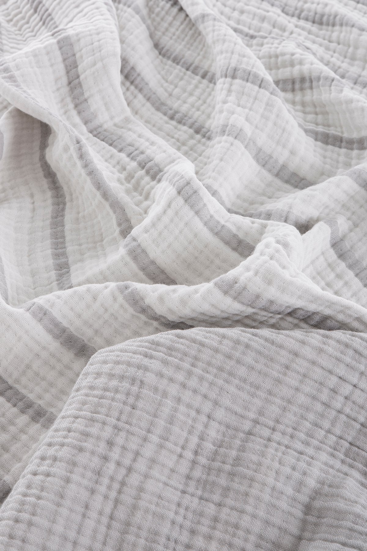 Caline Baby 4-Layer Muslin Striped Swaddle 90x90 Cm - Grey