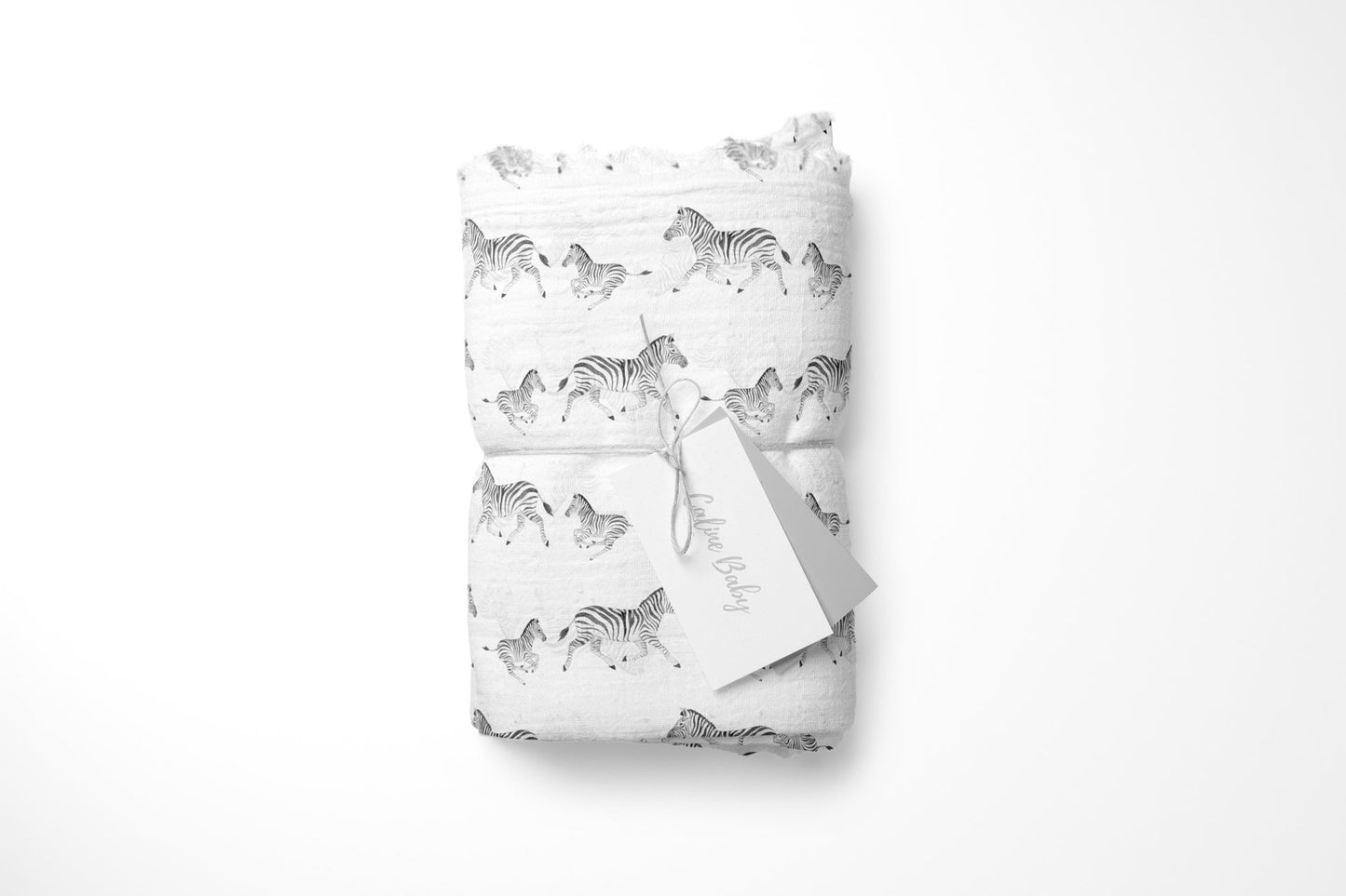 2 Kat Dijital Baskı Müslin Bezi Zebra Desen - 120*120 Cm