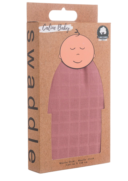 Müslin Bezi Örtü Düz Renk - Gülkurusu 120x120 cm + 4 Adet Ağız Mendili