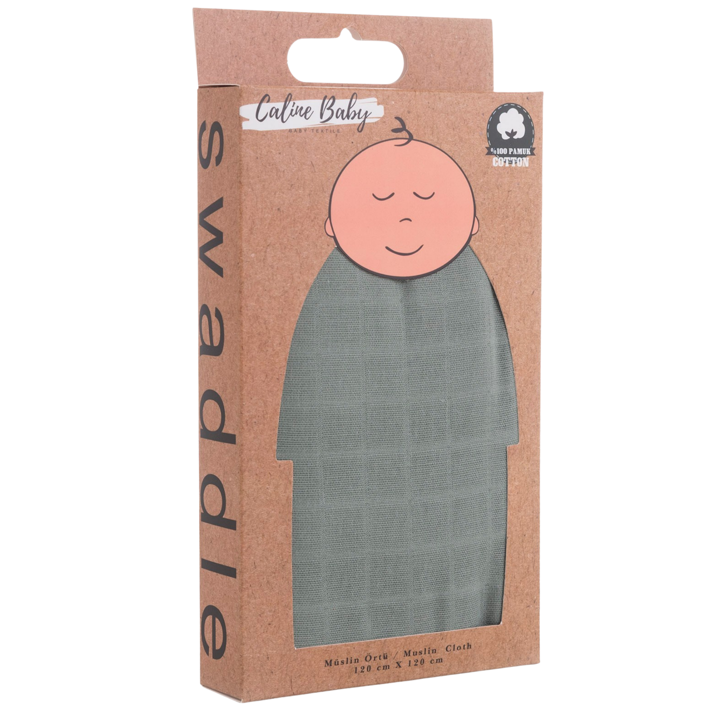 Muslin Cloth Cover Solid Color - Glacier Green 120x120 cm + 4 Burp Cloths