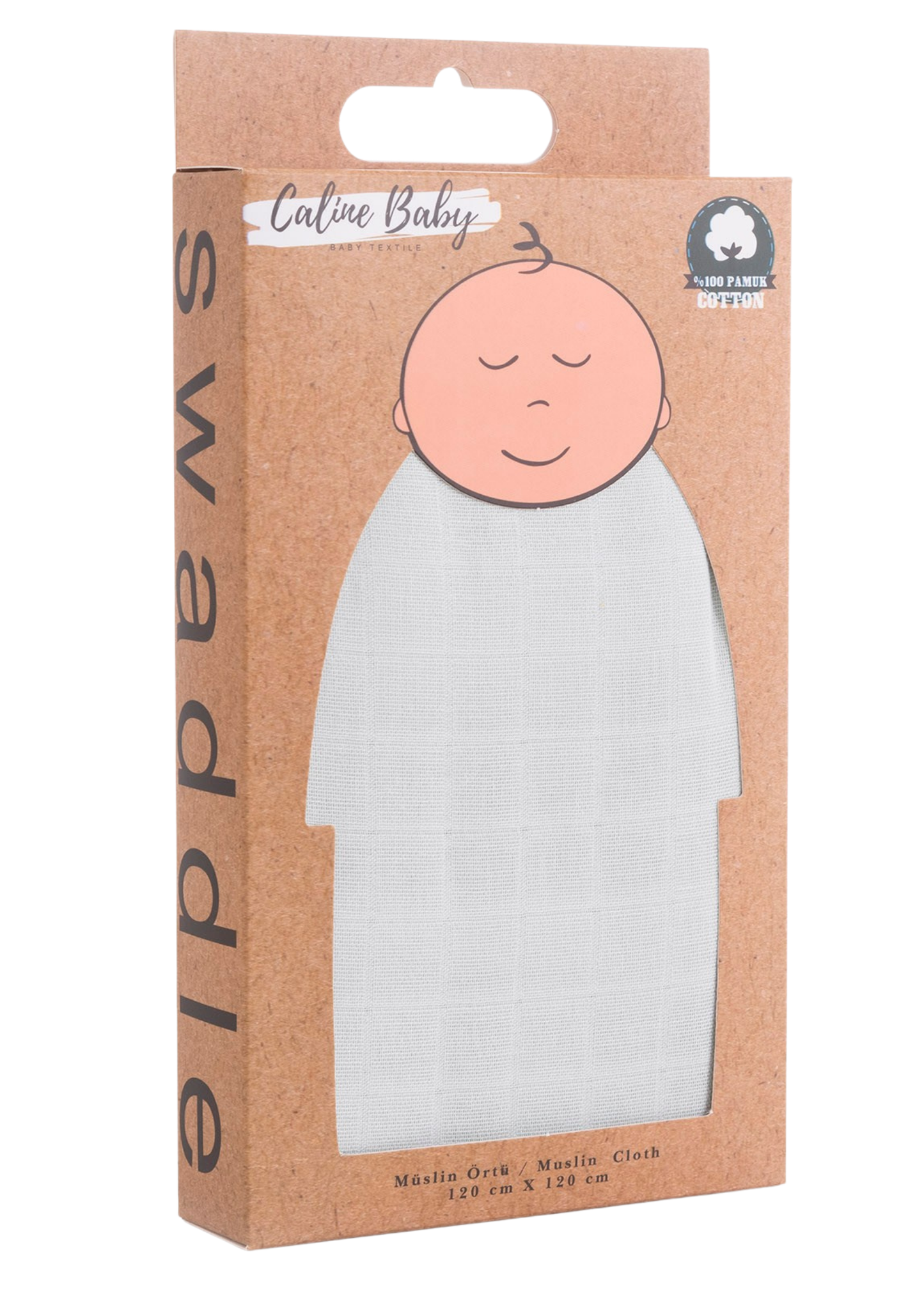 Müslin Bezi Örtü Düz Renk - Mint 120x120 cm + 4 Adet Ağız Mendili