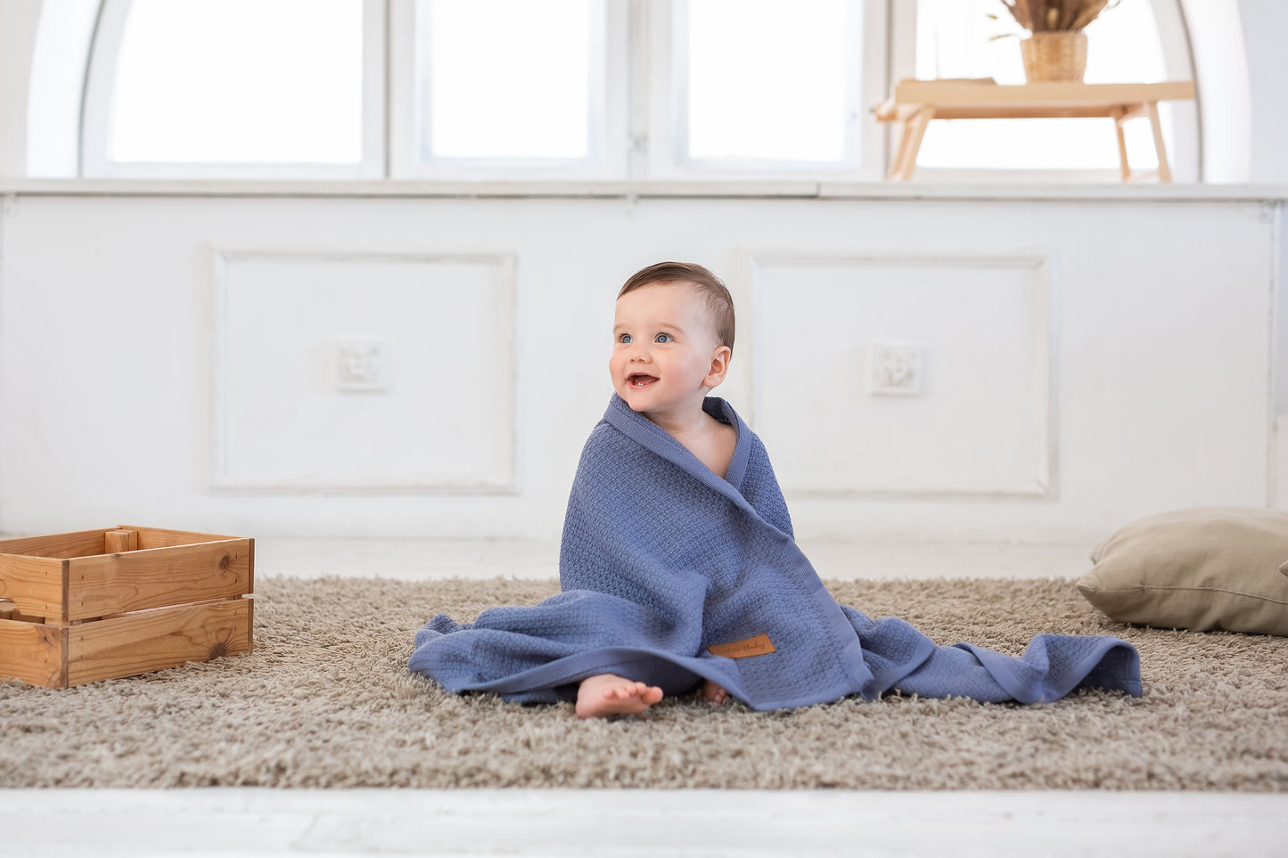 Caline Baby Pamuk Bebek Pikesi 115x100cm - Infinity Mavi