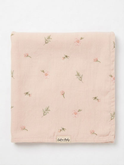2 Ply Digital Floral Print Muslin Powder - 120*120 cm