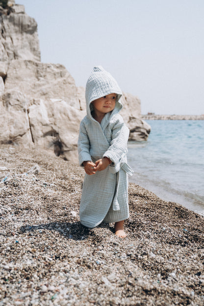 4-Layer Muslin Kids' Hooded Towel Mint