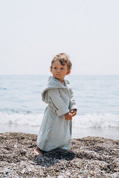 4-Layer Muslin Kids' Hooded Towel Mint