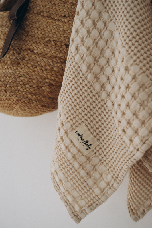 Caline Baby Waffle Pamuklu Pike 100*90cm - Krem