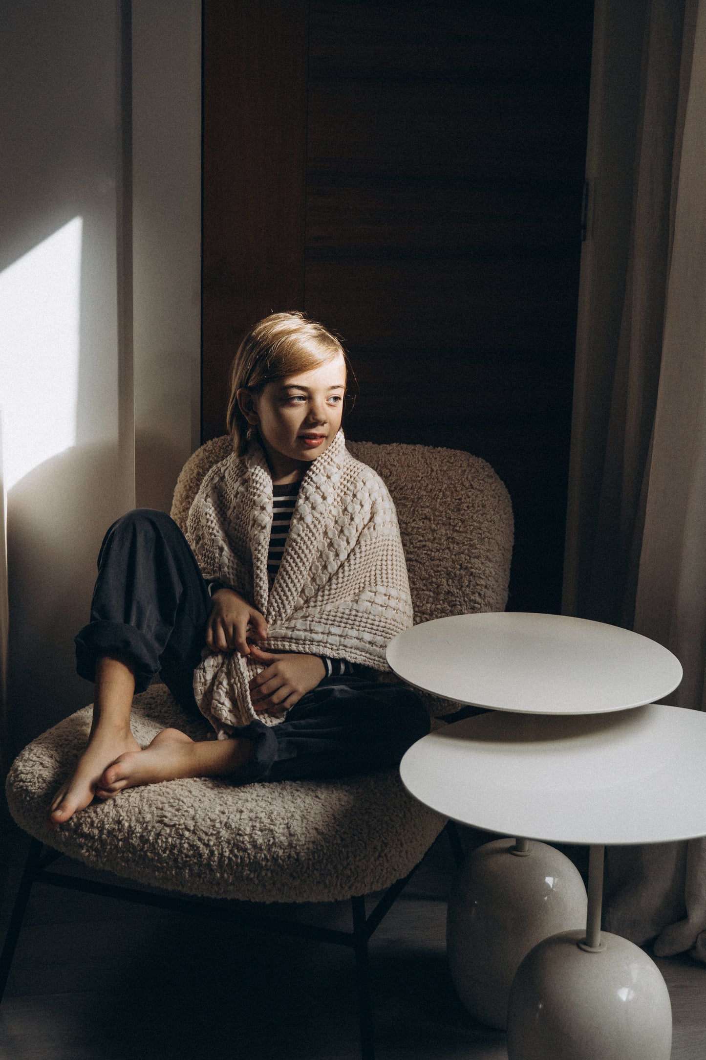 Caline Baby Waffle Pamuklu Pike 100*90cm - Krem