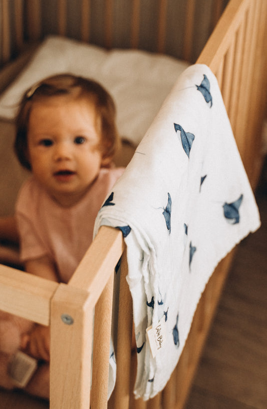 2 Kat Dijital Baskı Müslin Bezi Vatoz Desen - 120*120 Cm