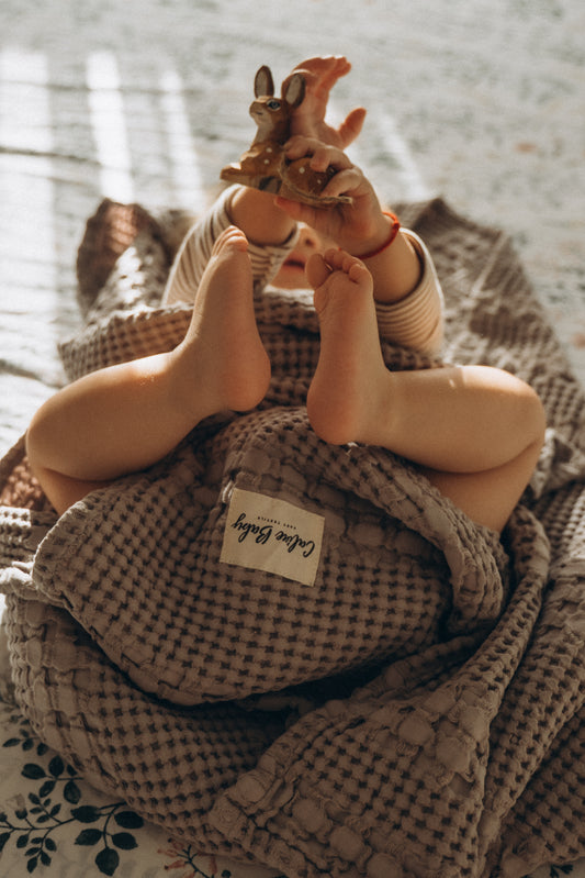 Caline Baby Waffle Pamuklu Pike 100*90cm - Gri