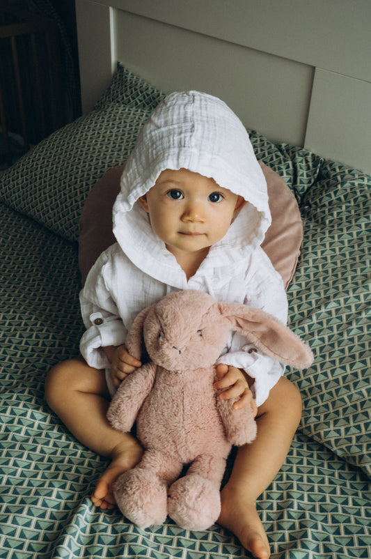 2 Kat Müslin Unisex Bebek Gömleği - Beyaz