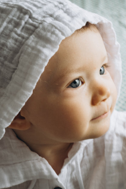 Double Gauze Unisex Baby Shirt - White
