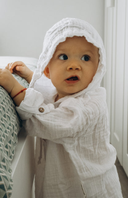 Double Gauze Unisex Baby Shirt - White