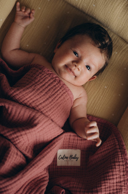 4 Kat Müslin Battaniye 115x115cm Kiremit