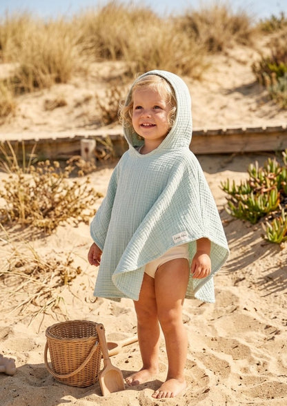 4 Layer Muslin Baby Poncho Mint