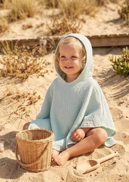 4 Layer Muslin Baby Poncho Mint